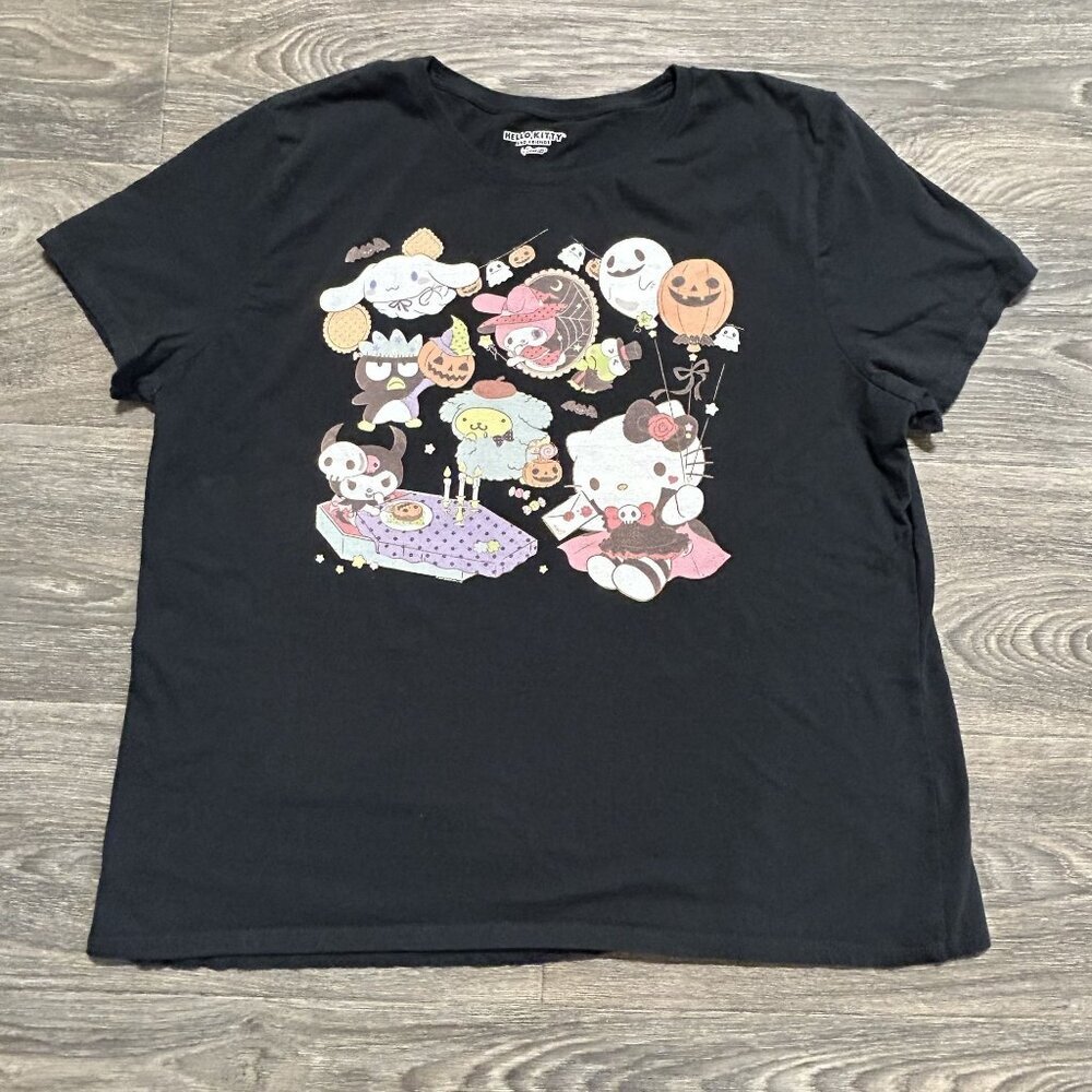 Hello Kitty & Friends Halloween Graphic Shirt 2XL Black Keroppi Goth Y2K 00s